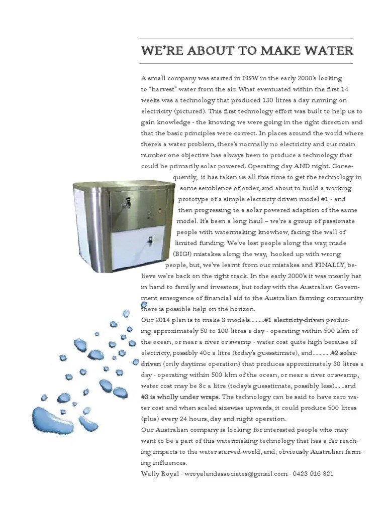Making Water From Air PDF Nature