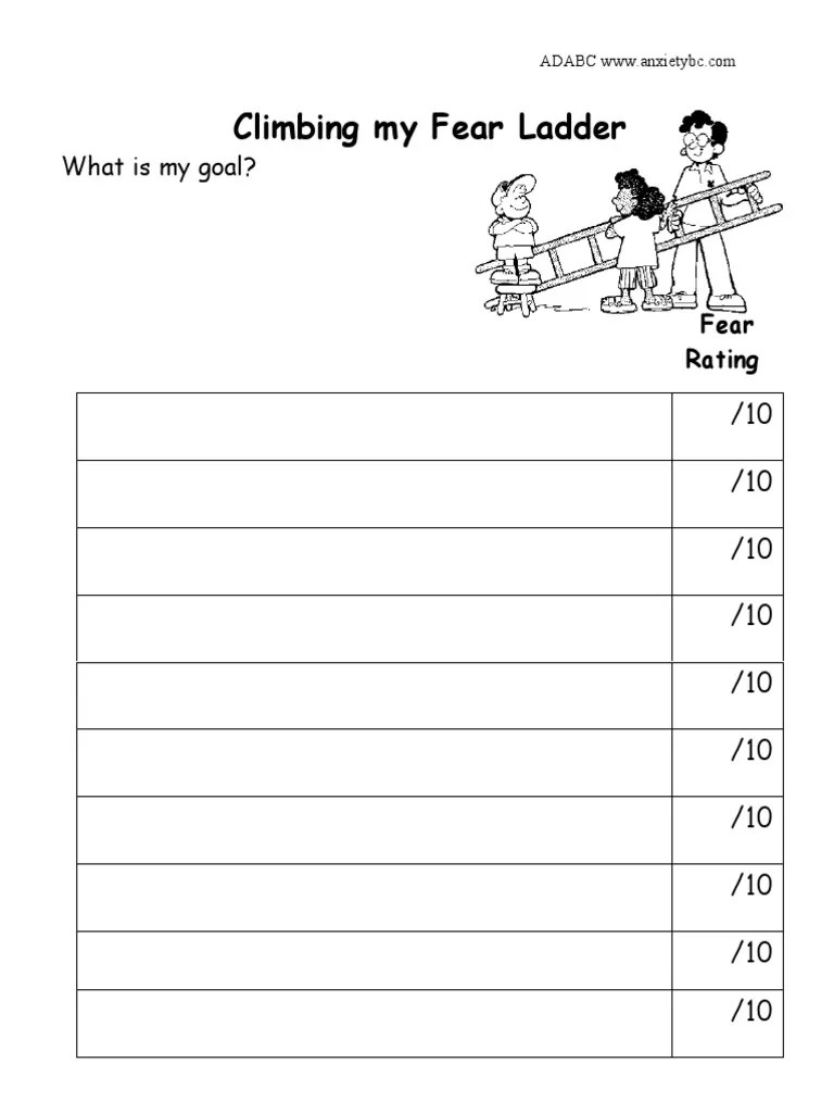 Fear Ladder Worksheets