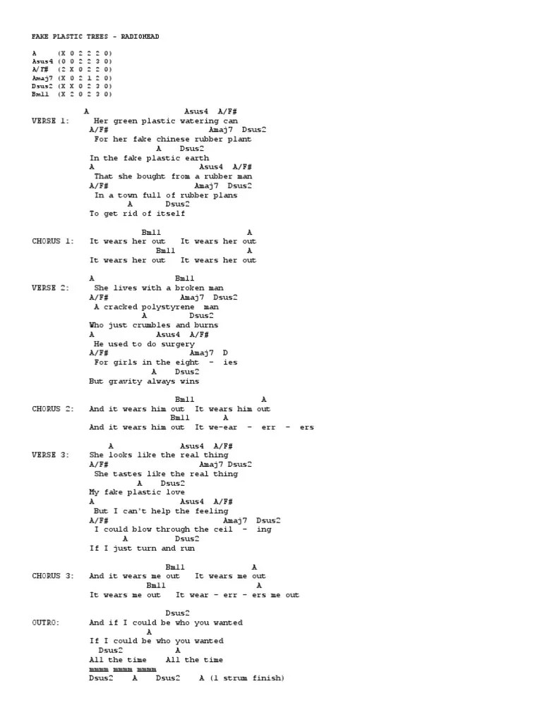 Fake Plastic Trees PDF Song Structure Musical Forms