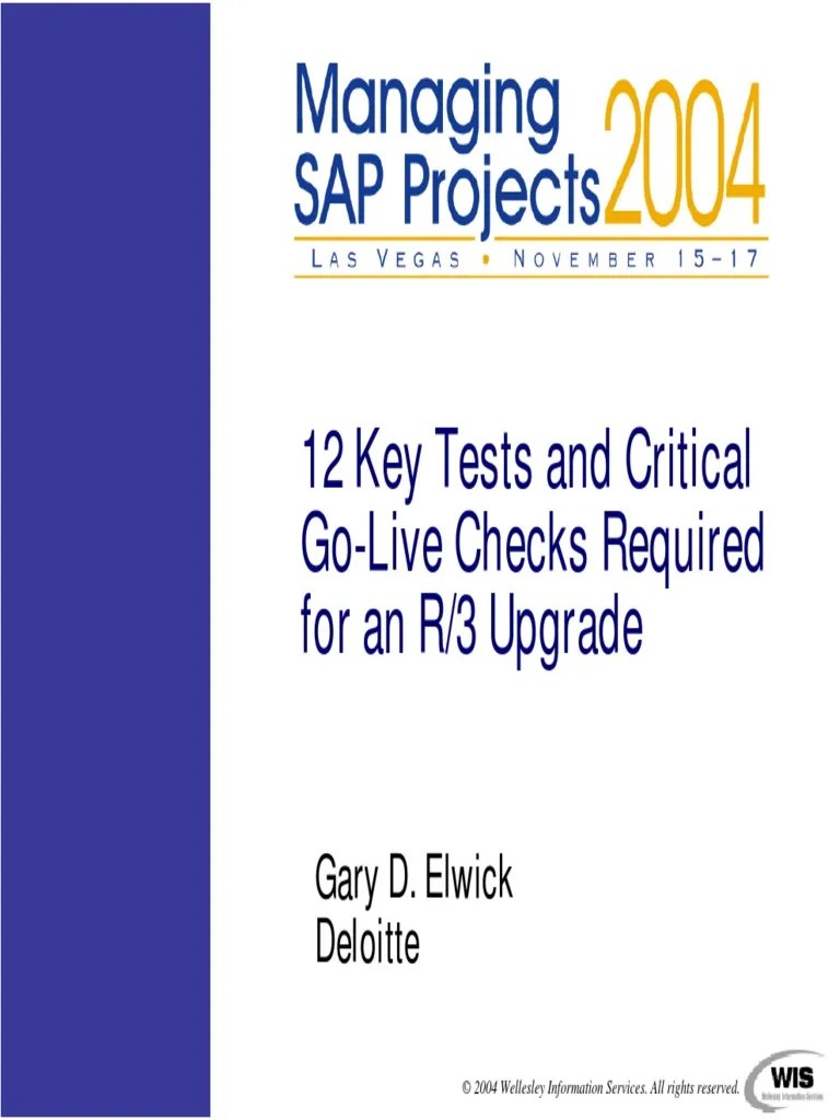 SAP Project management Business Continuity Business