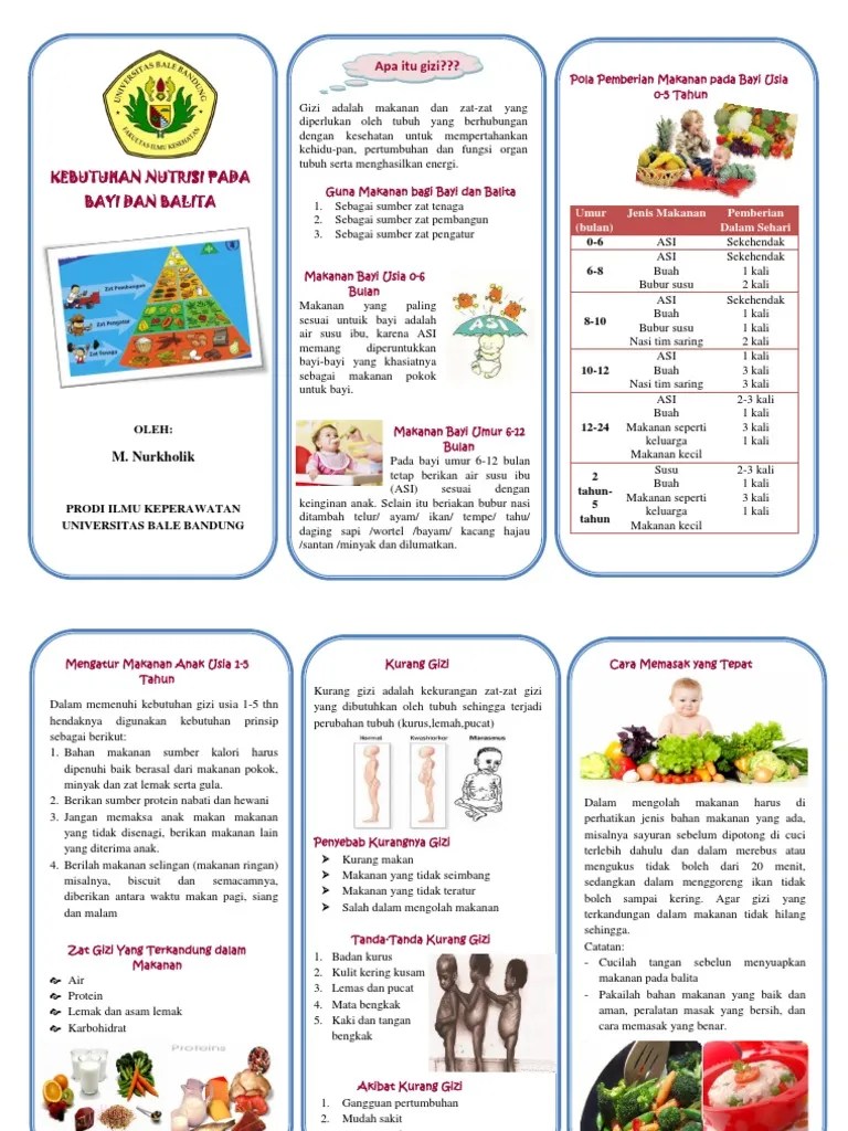 Leaflet Gizi Bayi Balita