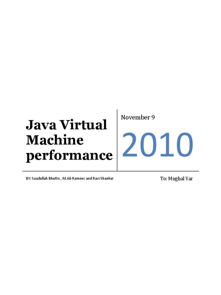 Java Virtual Machine Performance PDF Java Virtual Machine Java