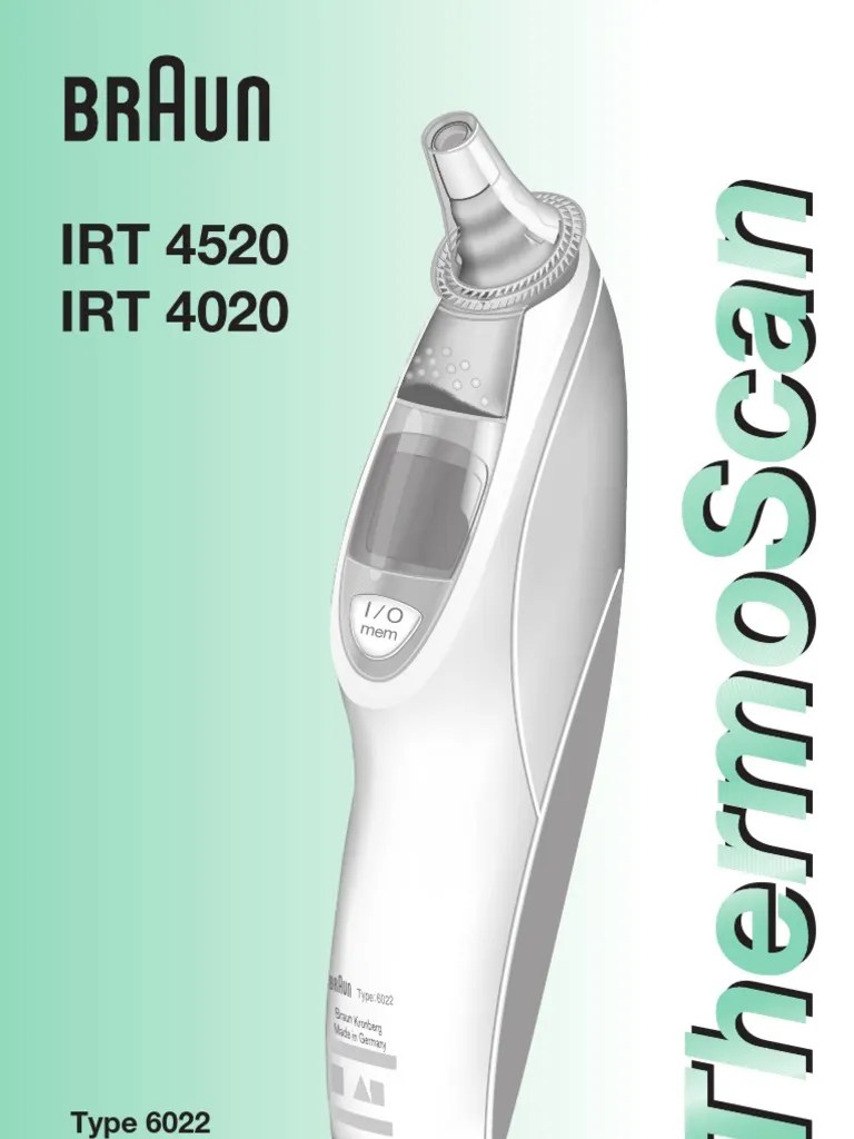 Braun Thermoscan | PDF | Thermometer | Atmospheric Thermodynamics