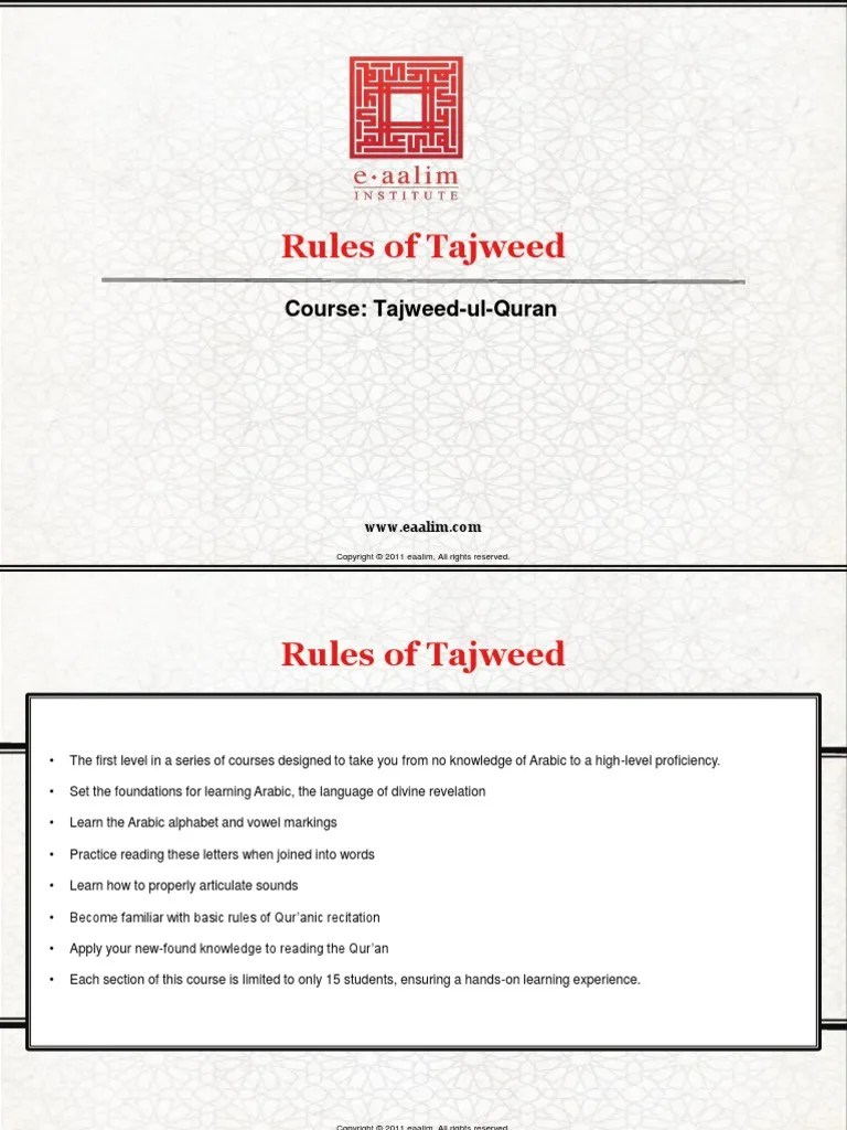 Rules of Tajweed Languages Language Arts & Discipline