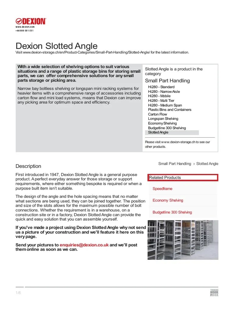 2014 1 15 Dexion Slotted Angle PDF Warehouse