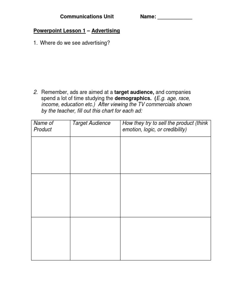 2 advertising ppt worksheets 1 Propaganda Photographer