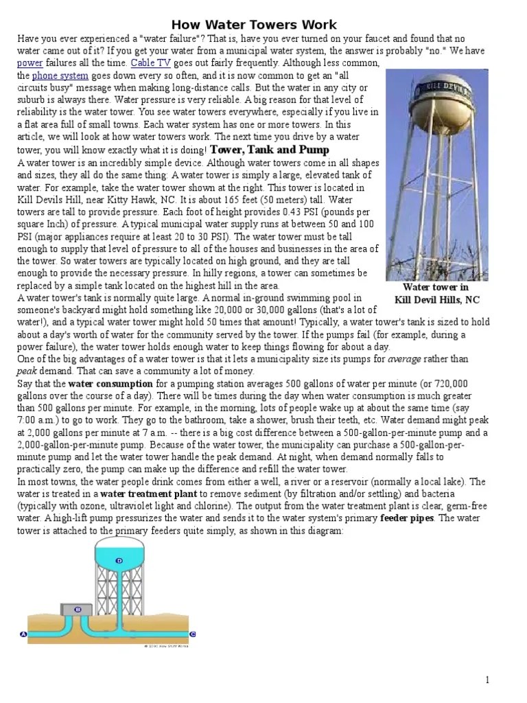 16.how Water Towers Work PDF Water Supply Network Pump