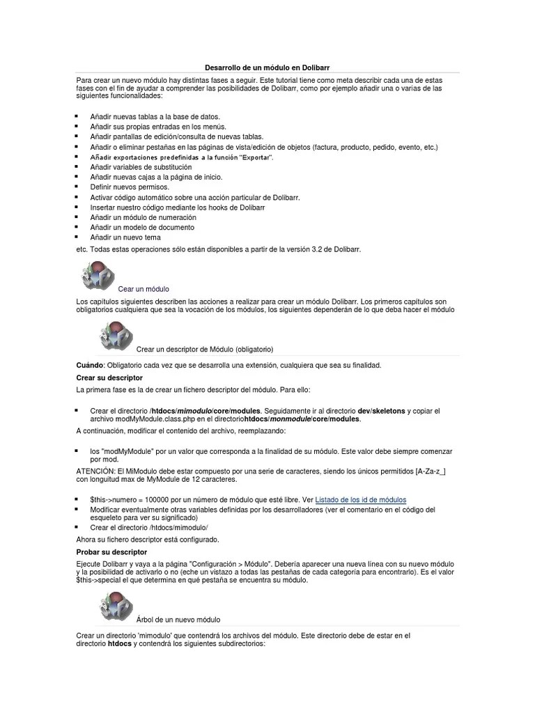 Desarrollo de Un Módulo en Dolibarr SQL Perl