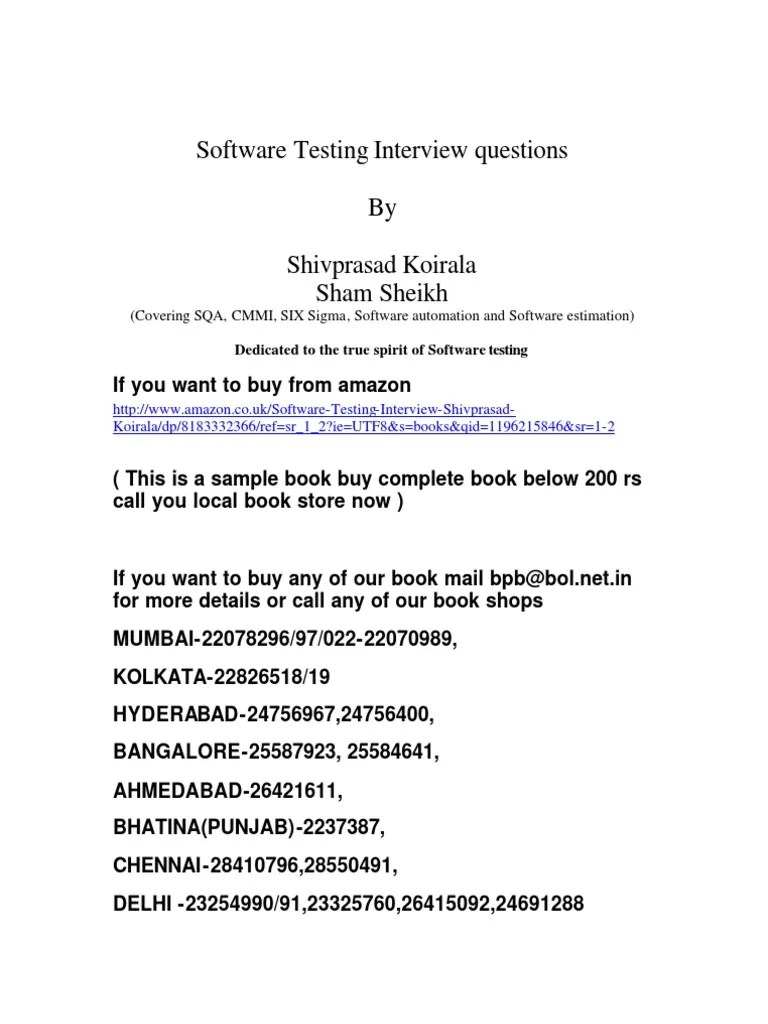 Software Testing Interview Questions Software Testing Evaluation