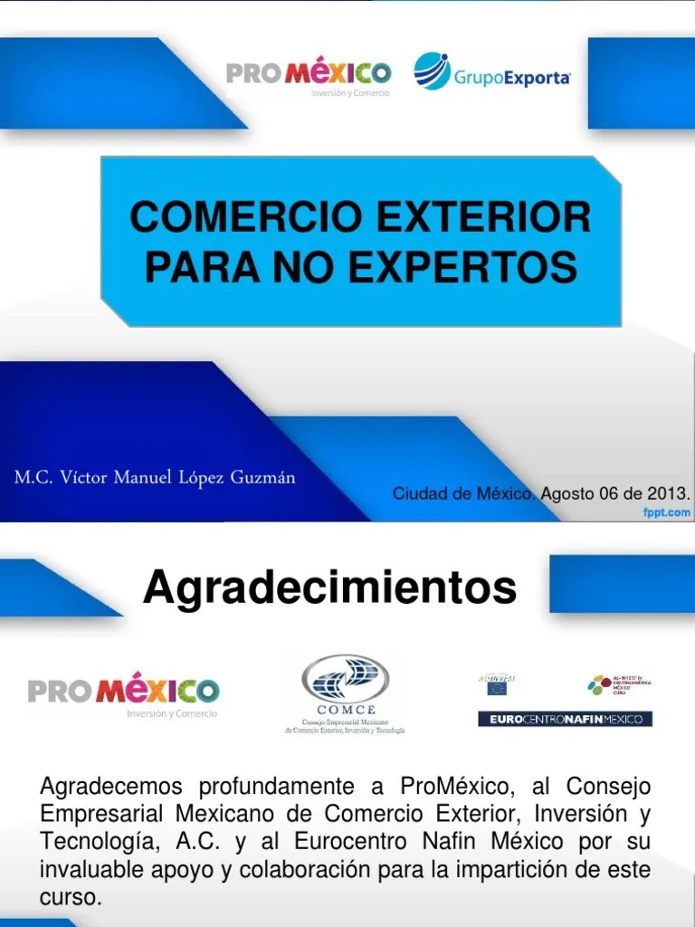 Comercio Exterior Para No Expertos M.C. Víctor Manuel