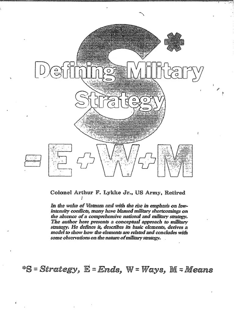 Defining Military Strategy Military Strategy Military