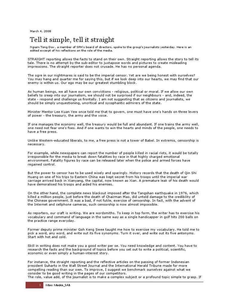 Article Analysis Example Censorship Freedom Of The Press