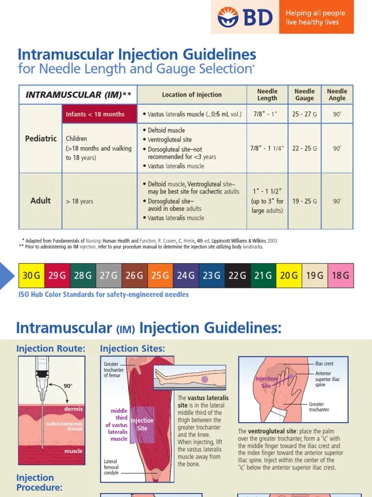 Intramuscular Injection Guidelines Injection (Medicine) Pelvis