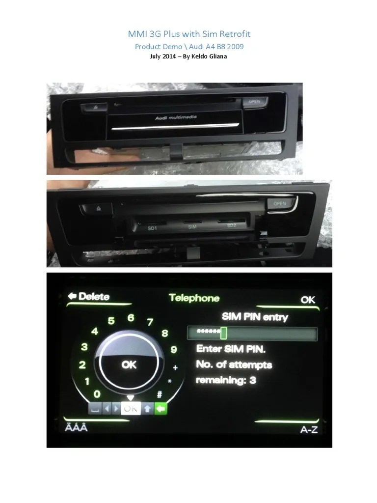 MMI 3G to 3G Plus Upgrade Luxury Motor Vehicle Manufacturers Cars