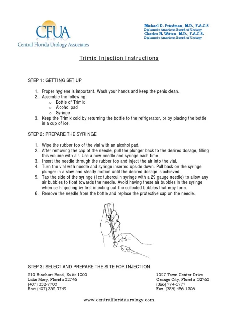 Trimix Injection Instructions Syringe Medicine