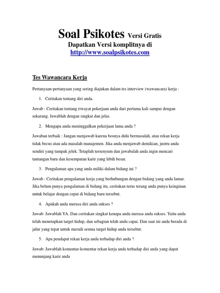 Soal Psikotes