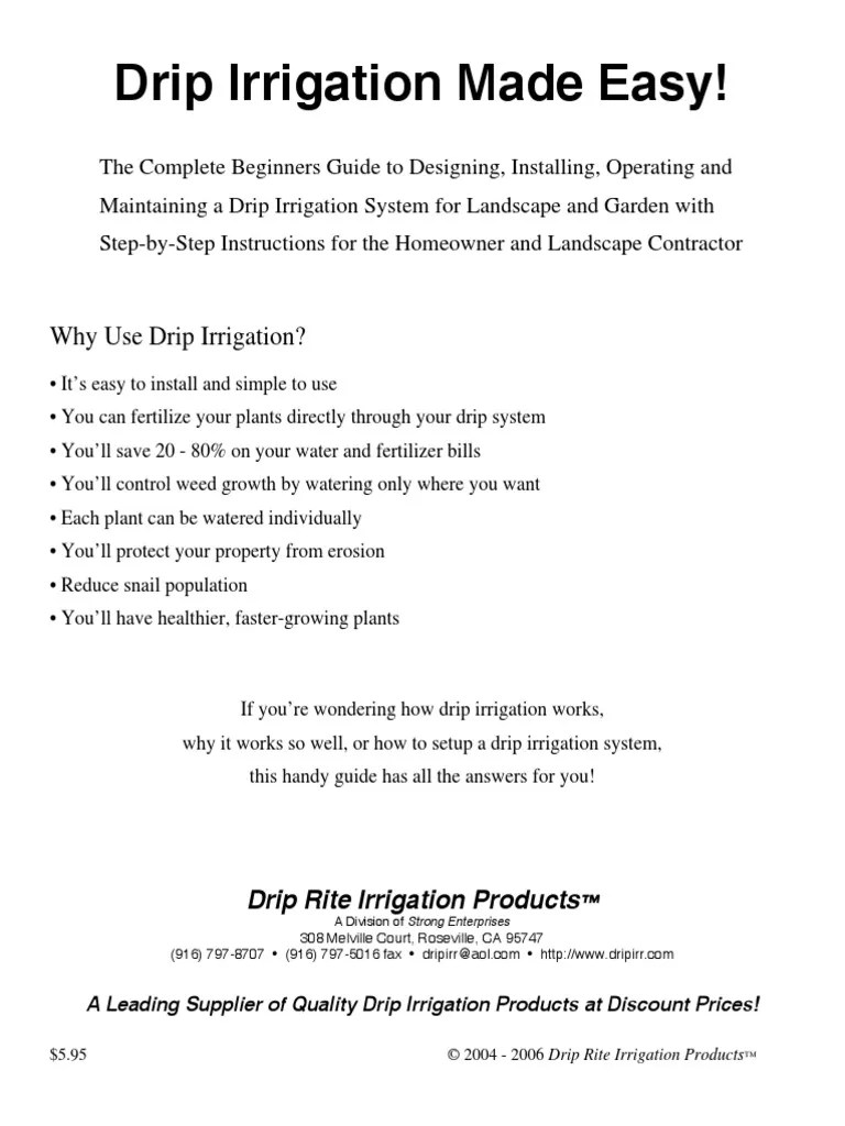 Drip Irrigation Design Guide | Irrigation | Soil
