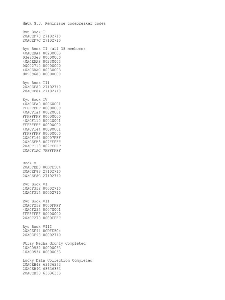 Hack GU Vol2 Sidequests + Ryu books code breaker