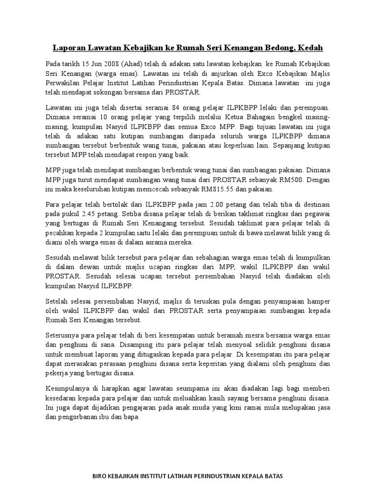 Laporan Aktiviti Gotong Royong Di Rumah Anak Yatim