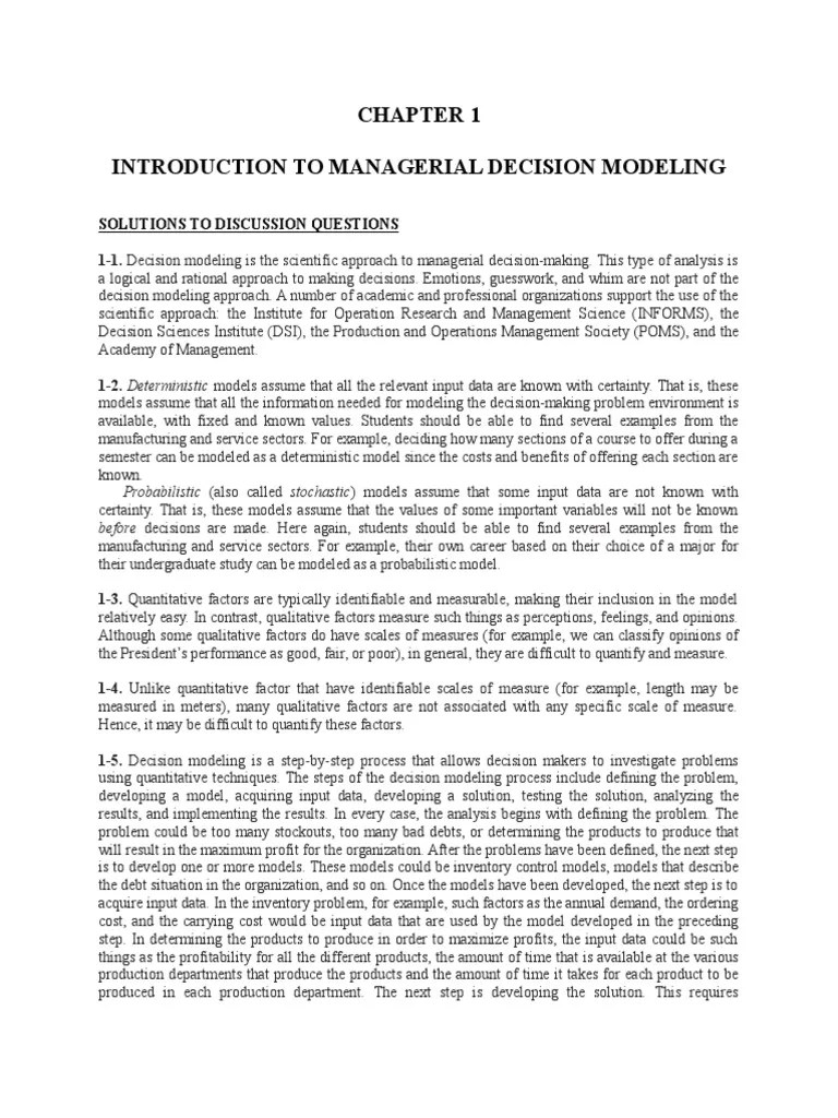 Managerial Decision Modeling: Business Analytics with.