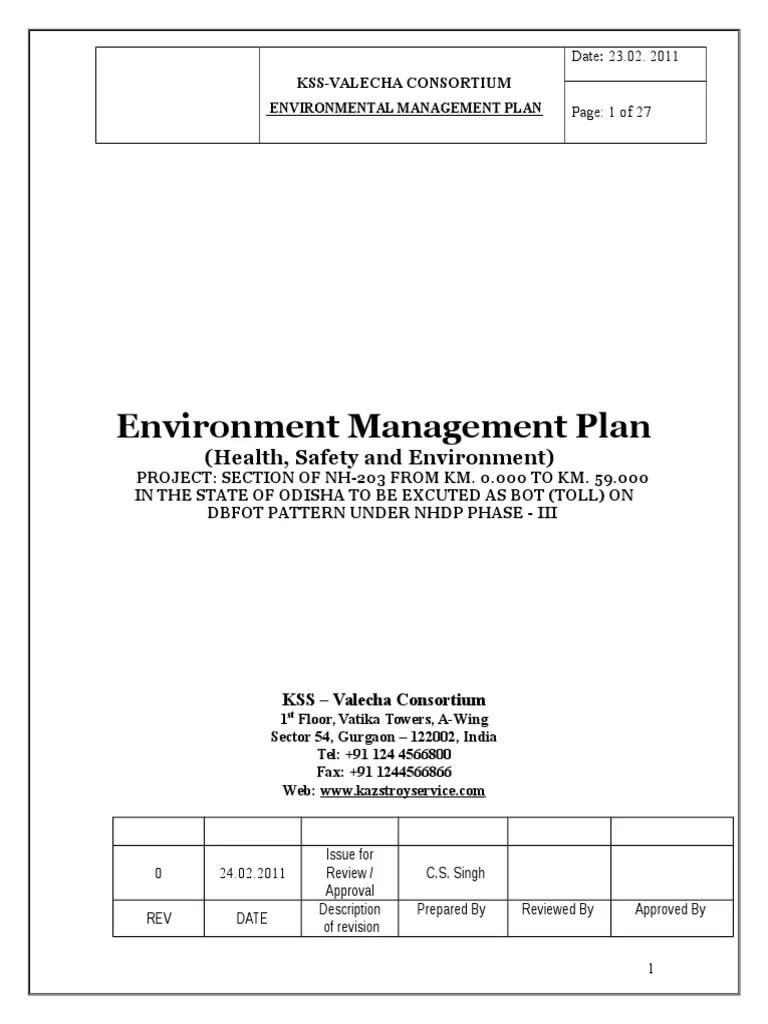 Environmental Management Plan Natural Environment Nature