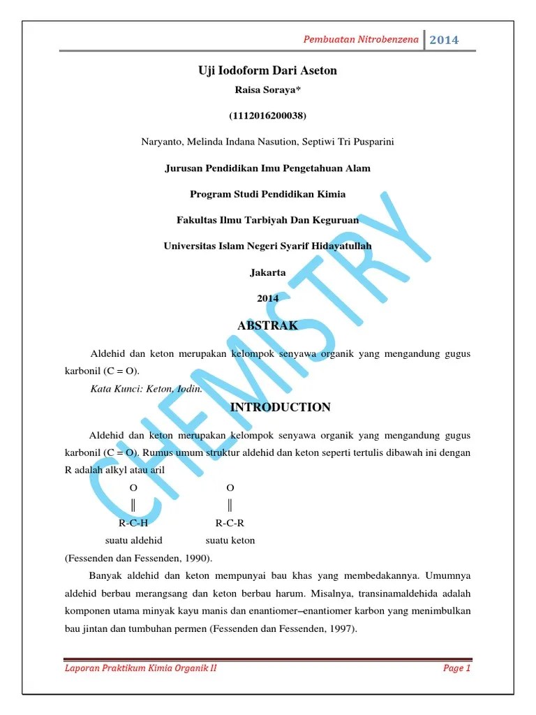 Uji Iodoform Dari Aseton