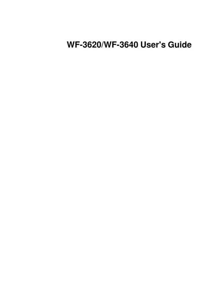 Epson WF3620 Users Manual Microsoft Windows Wi Fi