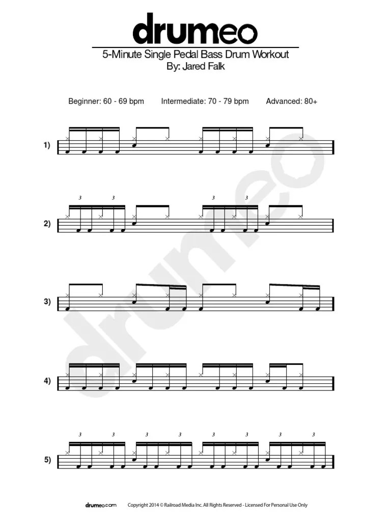 5 Minute Single Pedal Bass Drum Workout
