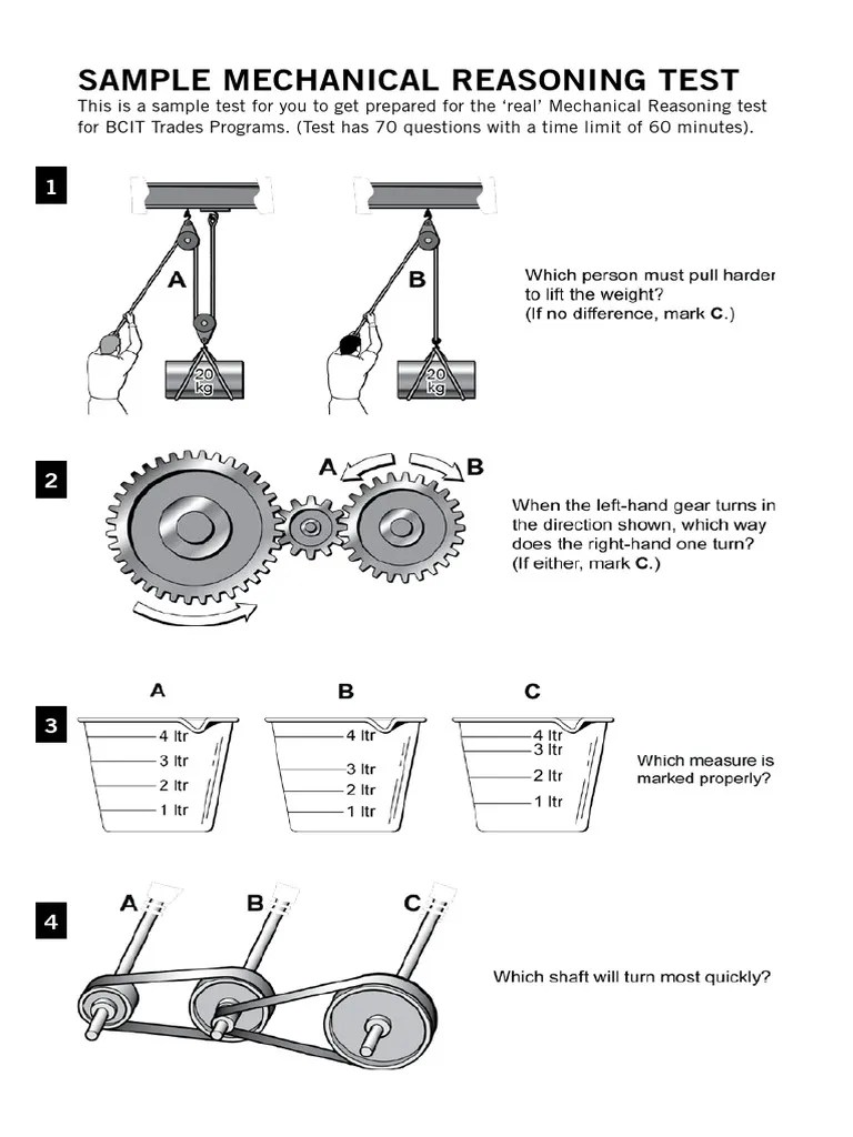 Sample Mechanical Reasoning Test PDF Data Collection Tests