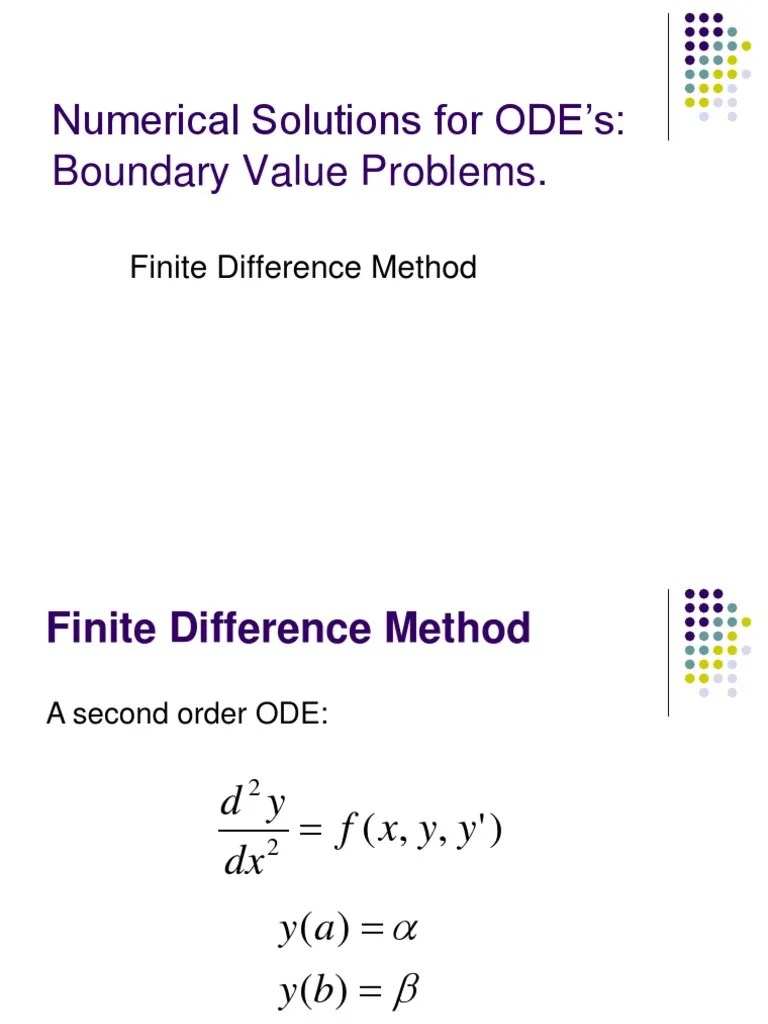 Numerical Solutions of ODE3 Finite Difference Ordinary