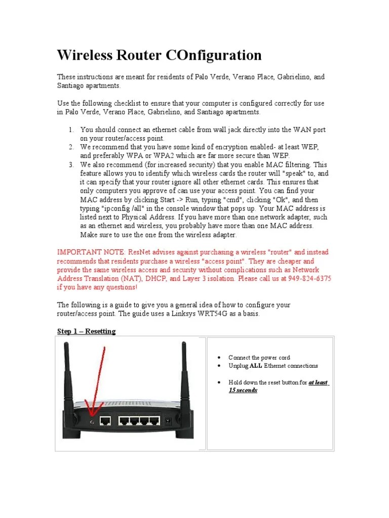 Wireless Router Configuration PDF Wireless Lan Wireless Access Point
