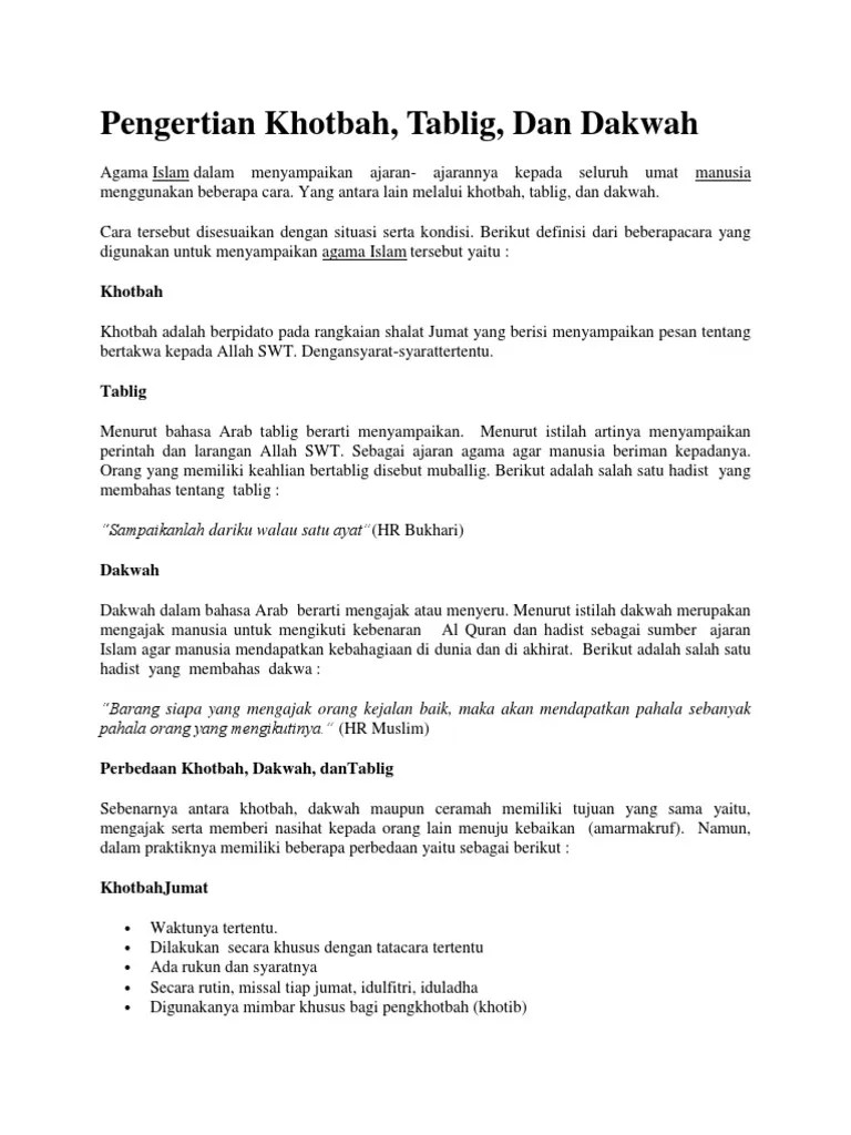 Pengertian Khotbah | PDF