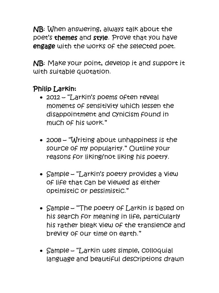 An Analysis of the Themes, Styles, and Techniques Evident in the Poetry