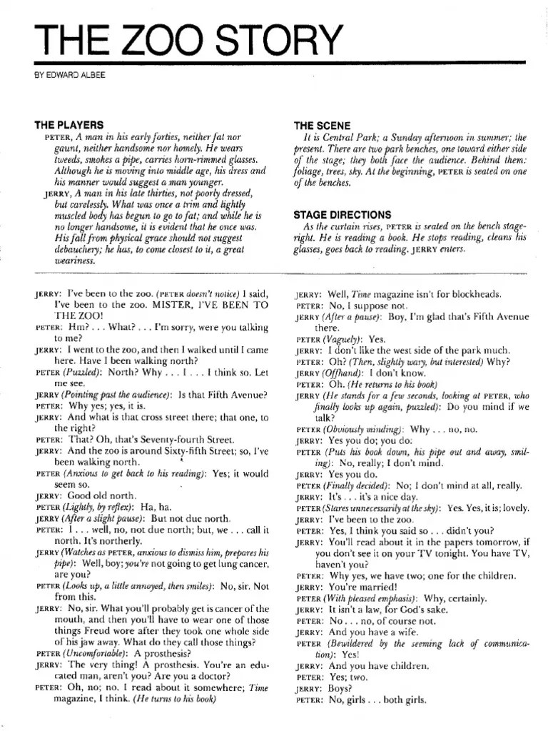 Edward Albee Zoo Story
