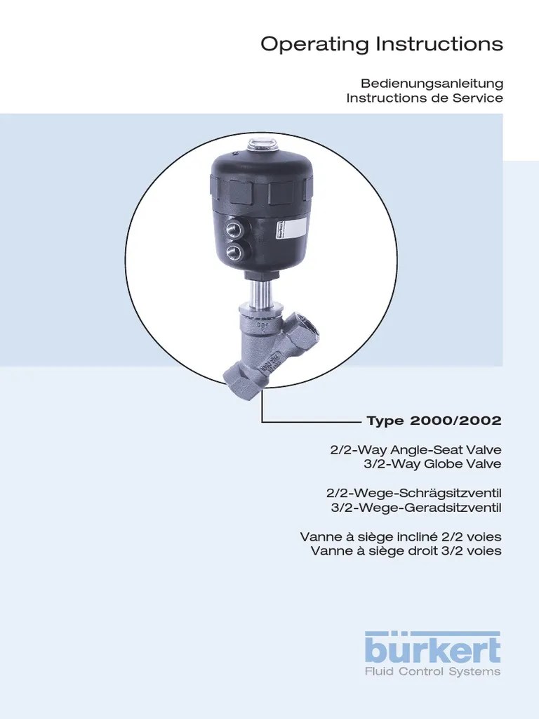 Burkert Angle Seat Globe Valve Maintenance ManualEnglish PDF