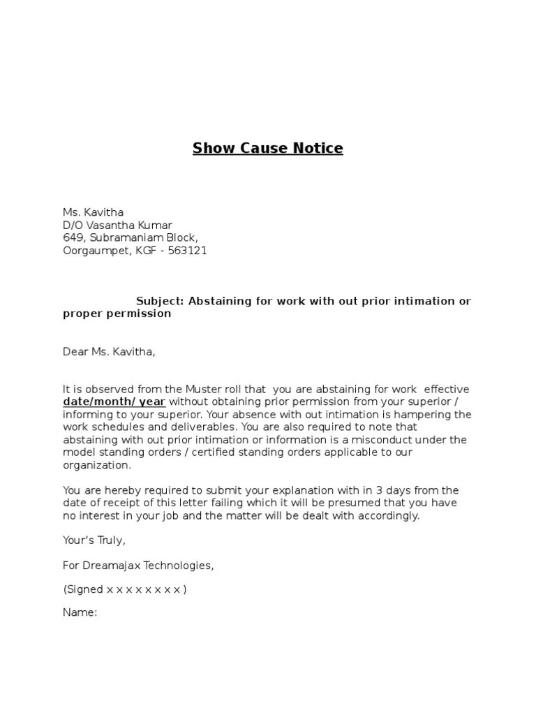 Show Cause Notice PDF