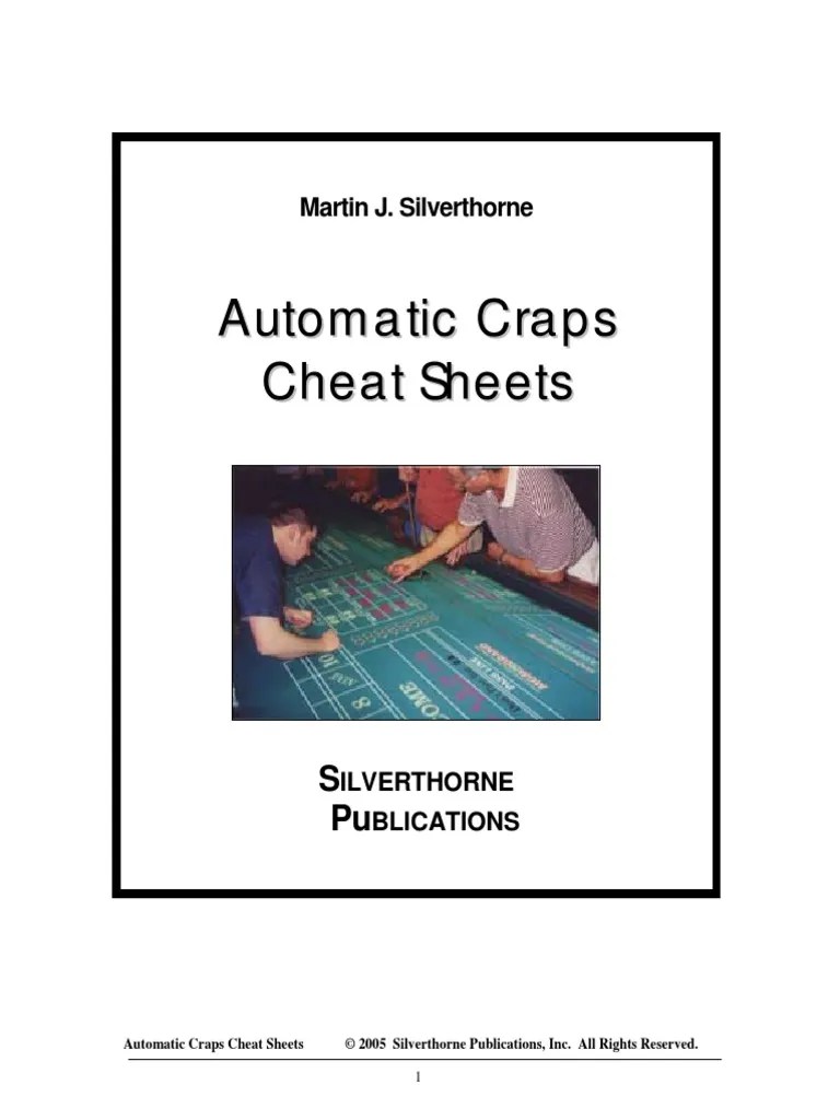 Automatic Craps Cheat Sheets PDF Craps Gambling