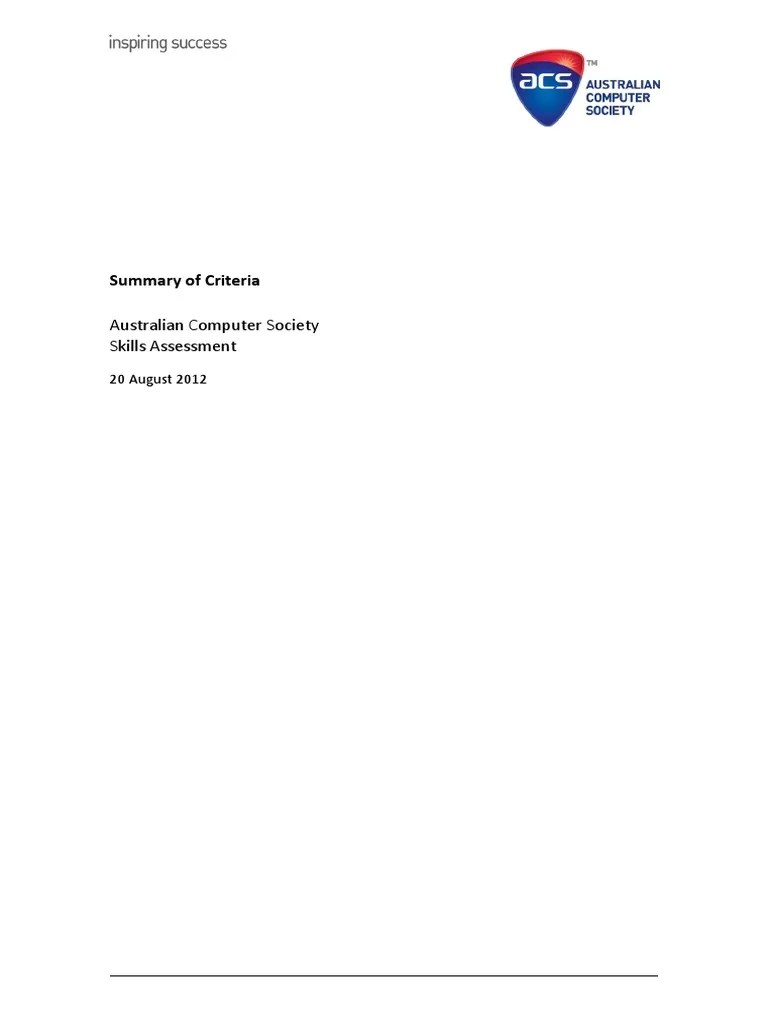 ACS Summary of Criteria PDF Diploma Academic Degree