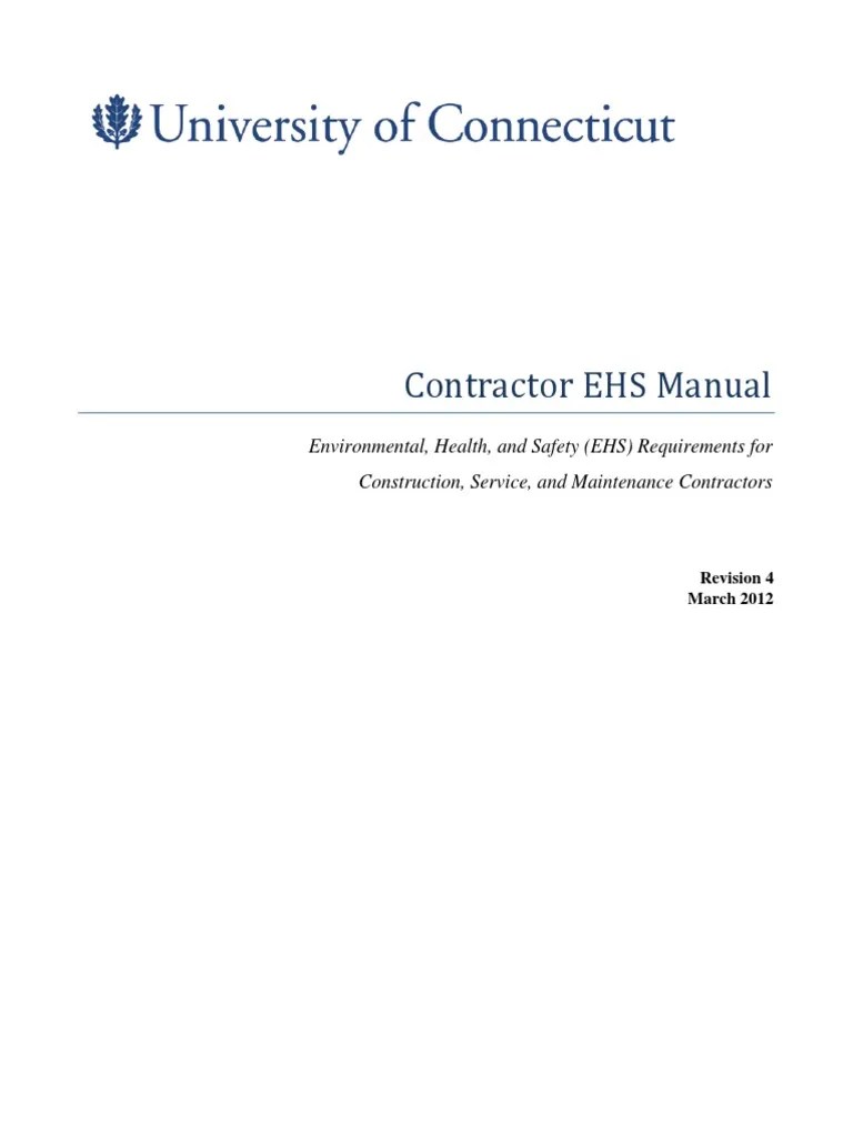 Contractor_EHS_Manual.pdf Safety Occupational Safety And Health