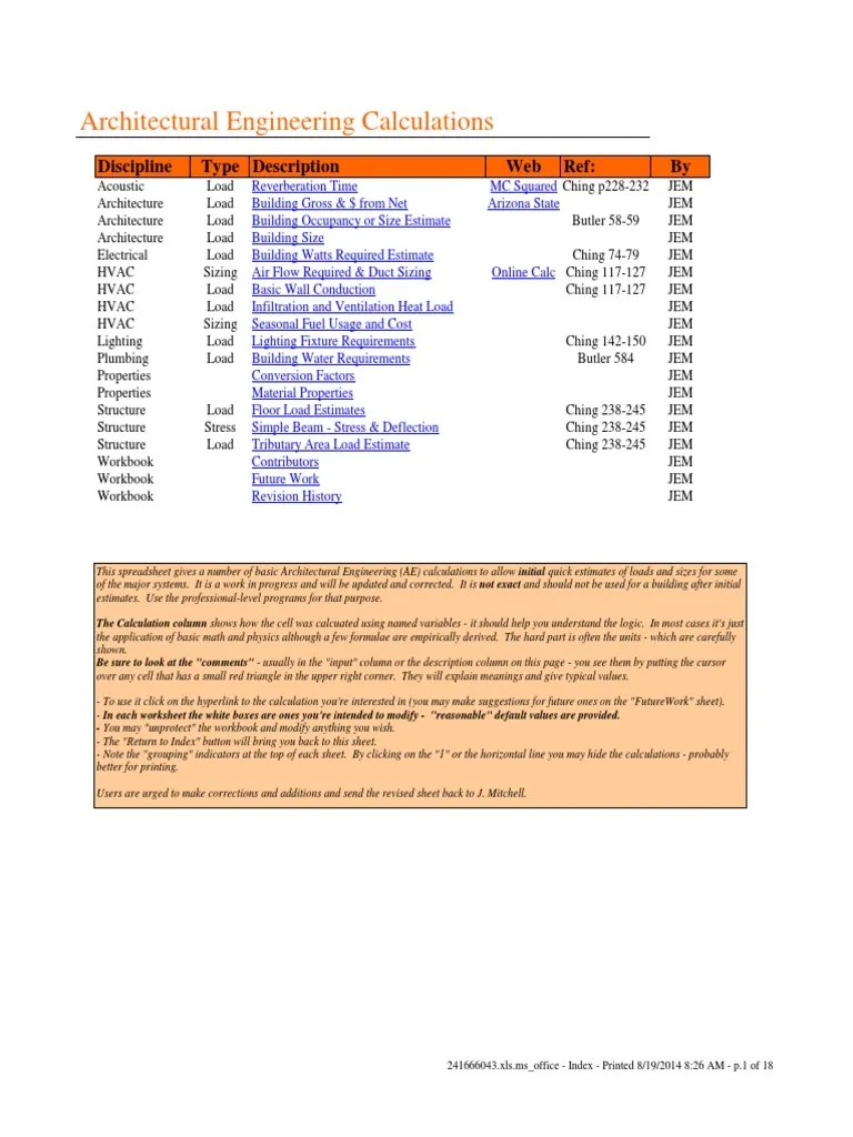 heat load Calculations Beam (Structure) Hvac