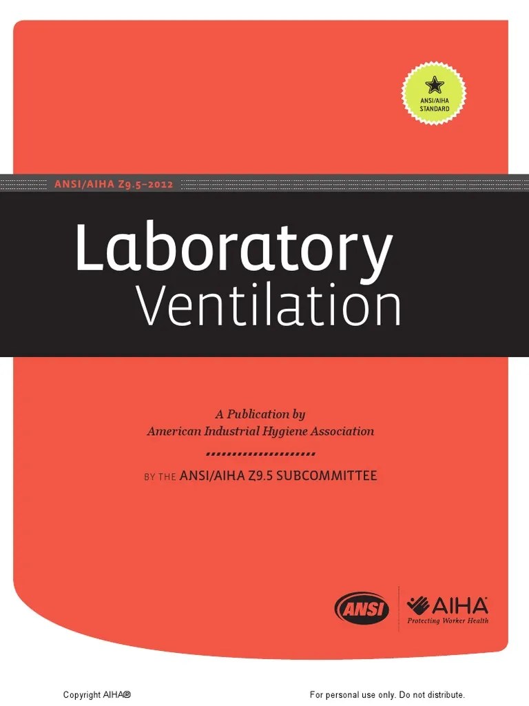 ANSI Z9.5 2012 Ventilation (Architecture) Occupational Safety And