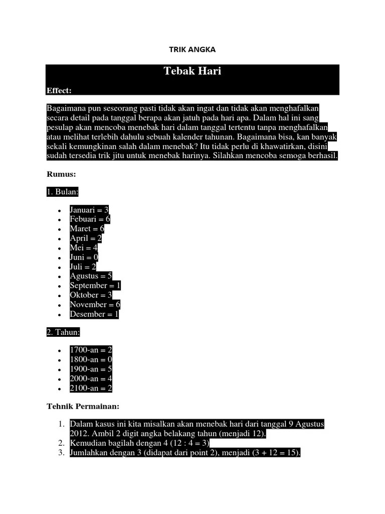 Trik Angka | PDF