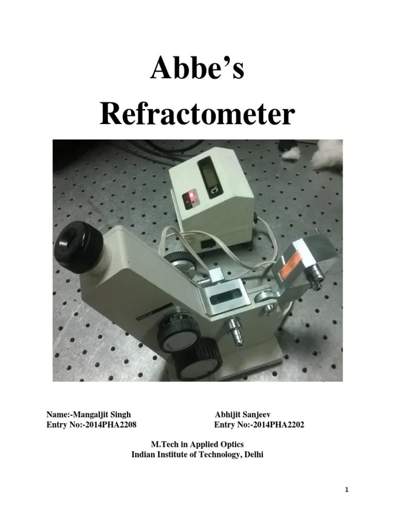 Abbe's Refractometer PDF Prism Dispersion (Optics)