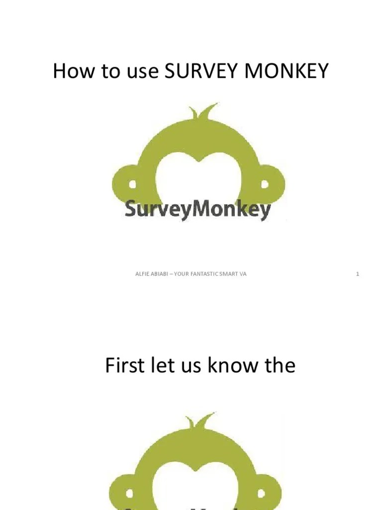 How To Use Survey Monkey PDF Survey Methodology User