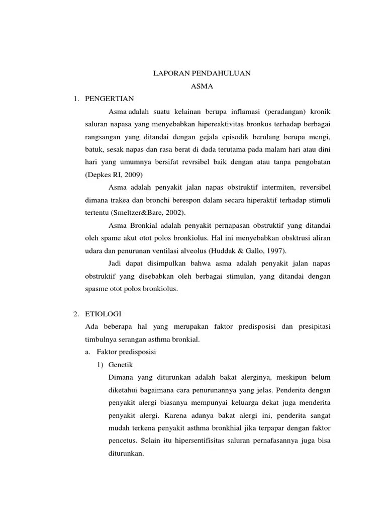 Laporan Pendahuluan Asma PDF