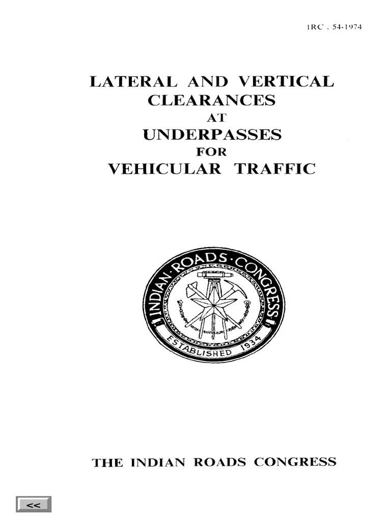 Lateral and Vertical Clearances Underpasses Vehicular Traffic PDF