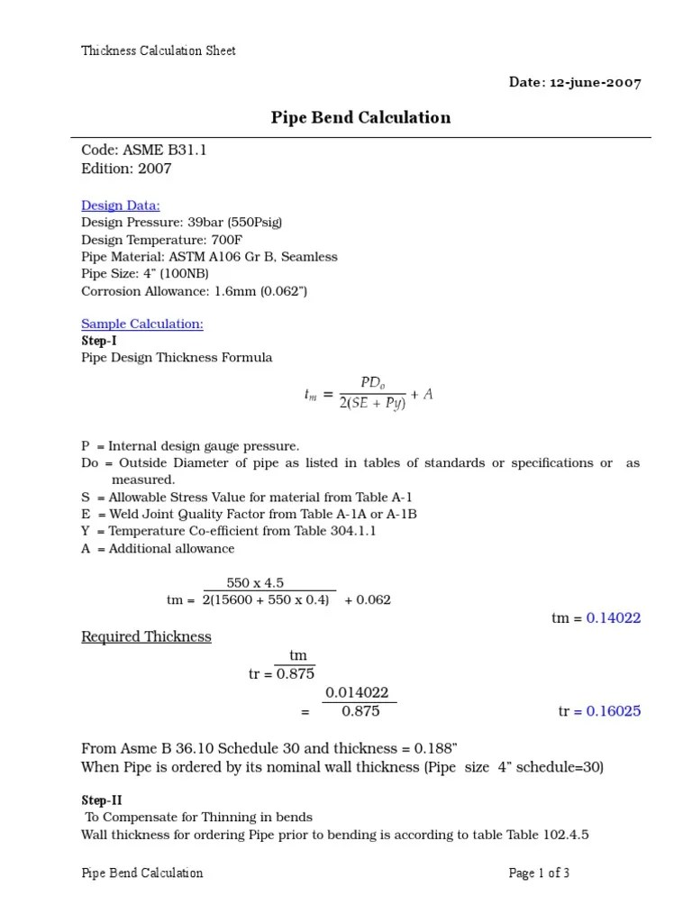 Pipe Bend Calculation PDF Sheet Metal Pipe (Fluid Conveyance)