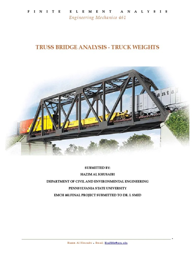 Truss Bridge Project PDF Truss Structural Engineering