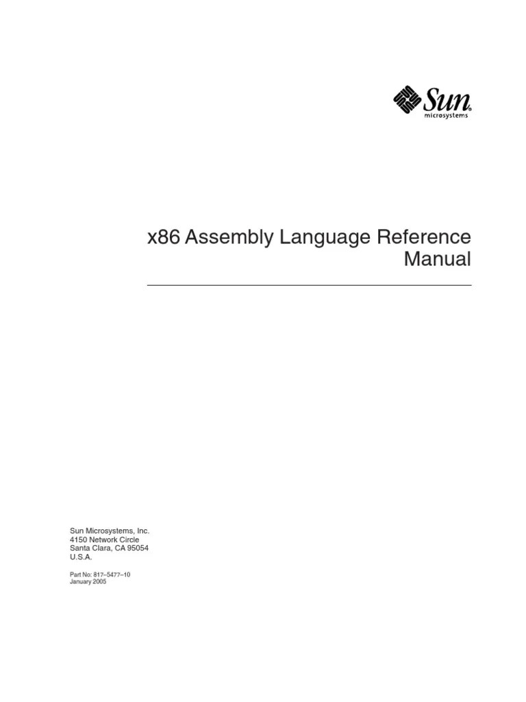 x86 Assembly Language Reference Manual PDF Assembly Language Command Line Interface
