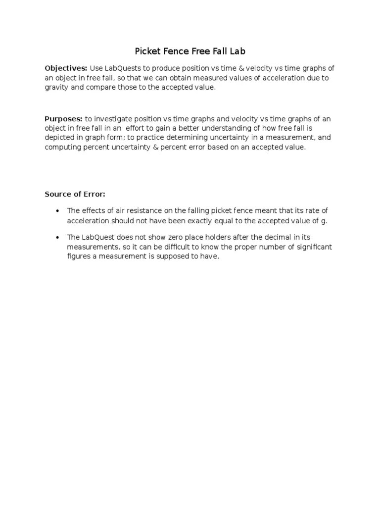 Picket Fence Free Fall Lab Info PDF